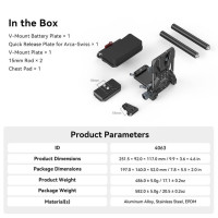 SmallRig V-Mount аккумуляторная пластина, V-образный замок аккумуляторная Монтажная пластина с быстроразъемной пластиной для Arca-Swiss, 1/4 "-20 потоков для DSLR