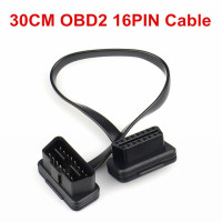 Автомобильный сканер OBDII, плоский и тонкий кабель-удлинитель с 16-контактным разъемом, 30/60/100 см