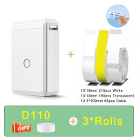 Принтер для этикеток D110 Niimbot, беспроводной принтер для этикеток, несколько шаблонов в комплекте, для телефона, офиса и дома
