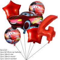 Мультяшные Автомобили Молния Маккуин Тема воздушный шар 32-дюймовый номер фотография Аксессуары для вечевечерние