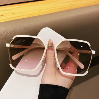 Солнцезащитные очки женские, квадратные, большого размера, с изображением белого чая