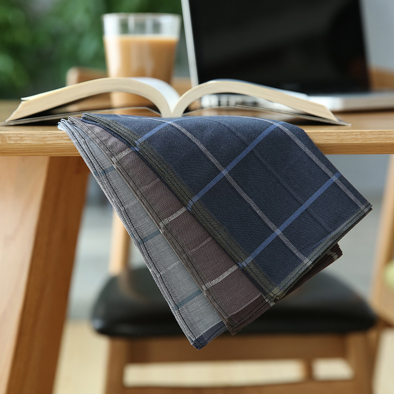 2pcs Men Women Vintage Plaid Handkerchief Pocket Square Wedding Party Hanky Hankie Kerchiefs, Assorted Color