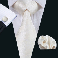 Модный 100% Шелковый белый мужской свадебный галстук Hanky Set Barry.Wang модные дизайнерские Цветочные Галстуки с пейсли для мужчин подарок для вечеринки жениха