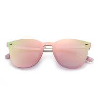 Солнцезащитные очки JM без оправы для мужчин и женщин, винтажные зеркальные солнечные очки розового цвета, UV400