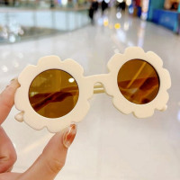 Солнечные очки Uv400 для мальчиков и девочек, милые круглые уличные Детские солнцезащитные аксессуары с цветами