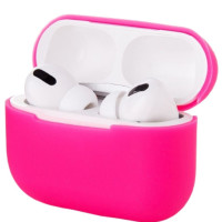 Чехол для наушников airpods pro, ярко-розовый