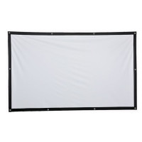 60 to 150 Inches Profile Projector Screen with Grommets Finished Edge White Curtain Simple Portable Projection Screen