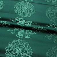 NO52 2023NEW Gourd Streamer Jacquard Green Fabric Cheongsam Unique Party Evening Dress Stage Decoration Clothings DIY Materials