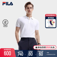 FILA Fila官方男子短袖POLO 2023年秋季新款簡約休閒通勤針織上衣