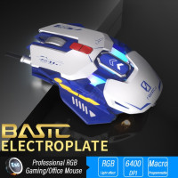 Ergonomic Gaming Mouse Computer-Mice Gamer Wired Laptop Usb-Cable Optical Adjustable DPI Mouse Professional Mice Gamer 6400DPI
