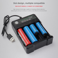 Universal 18650 USB Battery Charger 4 Slots Fast Charging Protection Rechargeable for 14500 23500 18650 Smart Lithium Charger