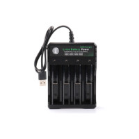 18650 Battery Charger Black 4 Slots AC 110V 220V Dual For 18650 Charging 4.2V Rechargeable Lithium Battery Charger