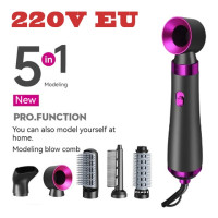 5 In 1 Hair Dryer Hot Air Brush Styler and Volumizer Hair Straightener Curler Comb Negative Ion One Step Brush 220V EU 110V US