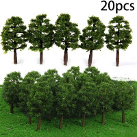 20pcs Model Tree Artificial Micro Landscape Simulation Decoration Tree Railway Model Decoration Props Scene Layout Accessories