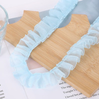 Color Transparent Glass Yarn Pleated Ruffle Lace DIY Children's Toy Pet Clothes Fluffy Cake Skirt Lolita Dress Sewing Materials