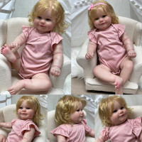 60CM/45CM Reborn Lifelike Soft Touch Popular Maddie Cute Doll with Rooted Blonde hair High Quality Handmade Collectible Doll