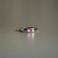 1/2 Pcs Couple Ring Fashion Women Men Love Heart Luminous Ring Glow In Dark Adjustable Finger Rings Wedding Jewelry Gift