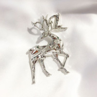 2021 New Christmas Deer Exquisite and Cute Gold Animal Men's Brooch Women's Clothing Versatile Accessories