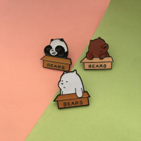 Cute Cartoon Panda Lapel Pins Manga Enamel Brooches For Women Friends Backpacks Badges Gloomy Bear Wholesale Hijabs Pins