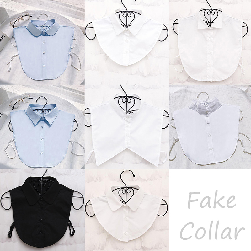 Women Cotton / Chiffon Fake Collar Detachable Solid Lapel Necklace  Shirt Fake False Collar Lapel Blouse Top Women Clothes Decor