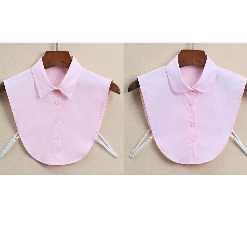 Pink Women Fake Collar Blouse Vintage Detachable Shirt Collar False Collar Lapel Blouse Top Women Clothes Accessories