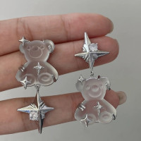 Fashion Cute Bear Earring Women Cross Niche Sweet Cool Senior Sense Niche Personality Earrings Party Gift