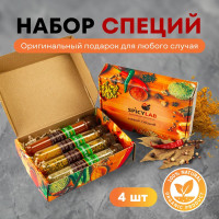 4 вида специй и приправ. Подарочный Набор специй и приправ Spicylab Wish. Подарок женщине, мужчине, коллеге.