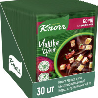 Чашка Супа быстрорастворимый Knorr Борщ с сухариками, 14.8 г х 30 шт