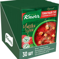 Чашка Супа быстрорастворимый Knorr суп Томатный с сухариками по-итальянски, 18 г х 30 шт