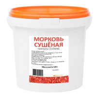 Морковь сушеная гранулы (1х3мм) HOBBYHELPER в ведре 500г