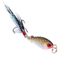 Fishing Lures 25mm 5.2g Feather Lead Fish Hard Bait Mini Leadfish Fishing Gear With Treble Hooks Wobbler For Pike Winter Fishing