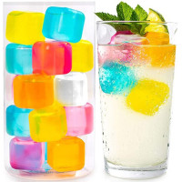 Reusable Ice Cubes Colorful Chilling Squares Stones Filled With Pure Water Non Diluting Ice Cubes For Drinks