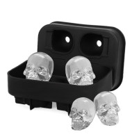 3D Skull Silicone Mold Ice Cube Tray Mould Ice Cube Maker Ice Ball Mold Whiskey Wine Cocktail Ice Cube Mold Ice Ball Mold