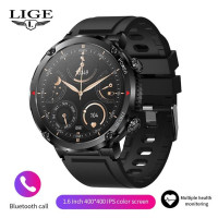 LIGE Smart Watch For Men 1.6 Inch Full Touch Bracelet Fitness Tracker Sports Watches Bluetooth Call Smart Clock Men Smartwatch