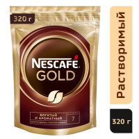 Кофе NESCAFE Gold 320 г, растворимый, сублимированный, с добавлением натурального жареного молотого кофе