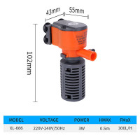 迷你内置过滤器过滤棉三合一潜水泵小型鱼缸多功能增氧过滤泵