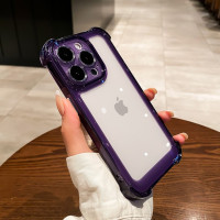 Transparent Silicone Armor Shockproof Phone Case For iPhone 14 13 12 11 Pro Max XS Max X XR Clear Hard Anti-Shock Bumper Cover