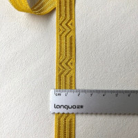 20Yards/Lots Woven Jacquard Ribbon Width About  13mm-28mm Gold  Stripe Wave Accessories For Clothing  YH-8000