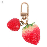 Key Chain Charm Non-fading Wide Application Love Heart Cute 3D Strawberry Bell Mini Backpack Pendant