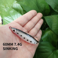 1 Pcs 7.4g/15.5g 60mm/80mm Spoon Lure Sinking Fishing Trout Bass Seabass Lure Vib Swimbait Wobbler Fishing Tackle Hard Bait M061