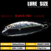 FOVONON  Fast Sinking Minnow Wobbler Deep Long Cast Fishing Lure Crankbaits  Jerkbait Bait Perch Pesca Mini Wobblers