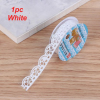 1Roll Bling PP Flower Masking Tape Sticky Paper Lace Ribbon Roll Self Adhesive Scrapbooking Sticker Album Decorative DIY Crafts