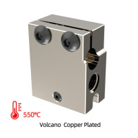 High Quality V6 Volcano Aluminum or Plated Copper Brass Heat Block for PT100 HT-100K Hotend 3D Printer Extruder Heated Block