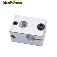 1 pcs 3D Heat Block E3D V5 V6 MK7 MK8 MK2 MK10 Volcano PT100 CR10 2 IN 1 OUT  Aluminum/Brass For Hotend 3D Printer Parts