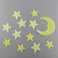(11 Stars +1 Moon)/set Stars Moon Sun Glow In The Dark Luminous Fluorescent Home Wall Stickers Decal
