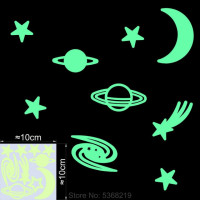 Glow in the Dark Stars Luminous Moon Wall Sticker Kids Room Ceiling Children Bedroom Home Decor Glowing Stickers DIY Round Decal