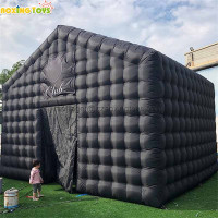 16X18FT Giant Black Inflatable Nightclub Tent Mobile Disco Party Square Tent For Backyard Outdoor Events