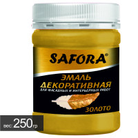 Эмаль декоративная перламутровая SAFORA ЗОЛОТО 250г, эмаль акриловая, краска декоративная, эмаль золото, краска золотая