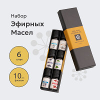 Эфирное масло Essential Oil/ Натуральные эфирные масла / Набор эфирных масел 6 запахов ароматов по 10 мл / 100% эфирные масла для тела, кожи, успокаивающие / Масла ароматические для дома, бани и сауны, ванны, для сна.