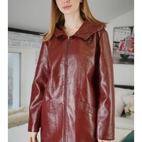 Плащ Женский Кожаный плащ Куртка кожаная Куртка длинная